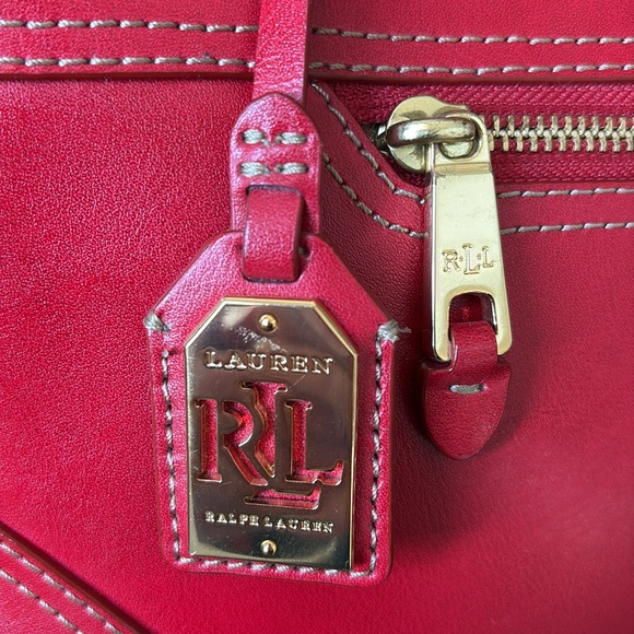 Ralph Lauren  shoulder bag  Crossbody  Satchel  leather Red excellent condition - Picture 3 of 16
